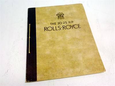 Lot 104 - Rolls-Royce 20-25HP Sales Brochure
