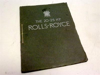 Lot 106 - Rolls-Royce 20-25HP Sales Brochure