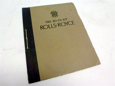 Lot 108 - Rolls-Royce 20-25HP Sales Brochure