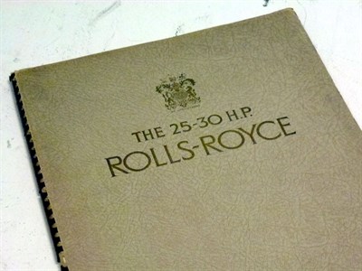 Lot 114 - Rolls-Royce 25-30HP Sales Brochure