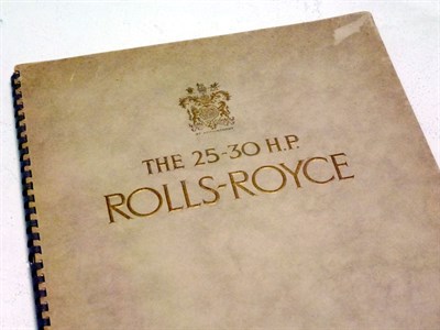 Lot 116 - Rolls-Royce 25-30HP Sales Brochure