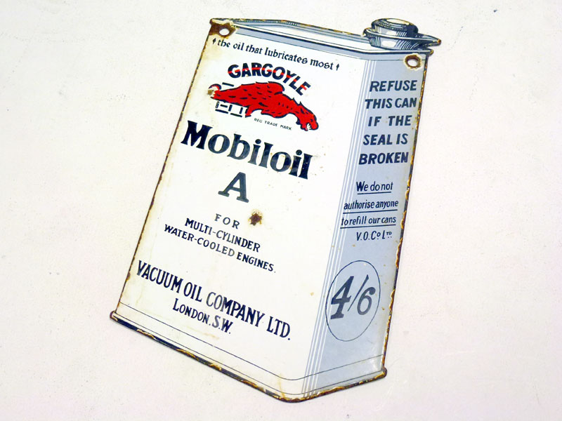 Lot 21 - Gargoyle Mobiloil A 'Can' Shaped Enamel Sign