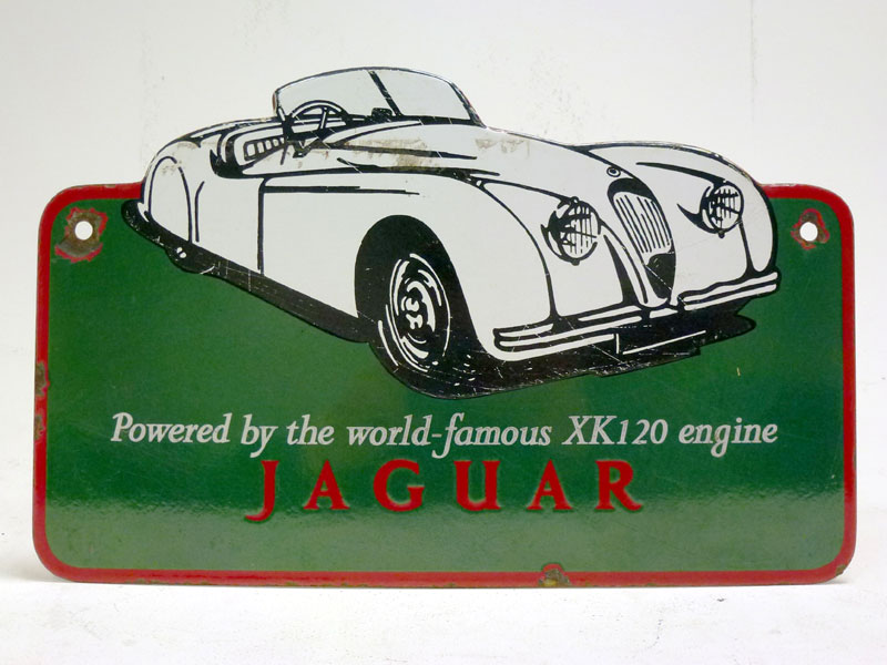 Lot 40 - Jaguar XK140 Enamel Advertising Sign