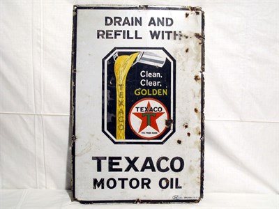 Lot 1 - 'Texaco Motor Oil' Pictorial Enamel Advertising Sign (R)