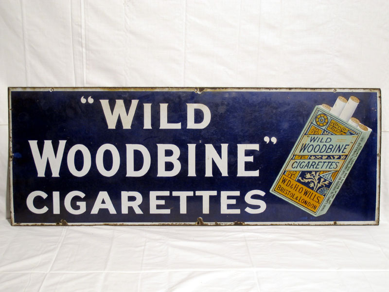 Lot 3 - 'Wild Woodbine Cigarettes' Pictorial Enamel Advertising Sign (R)