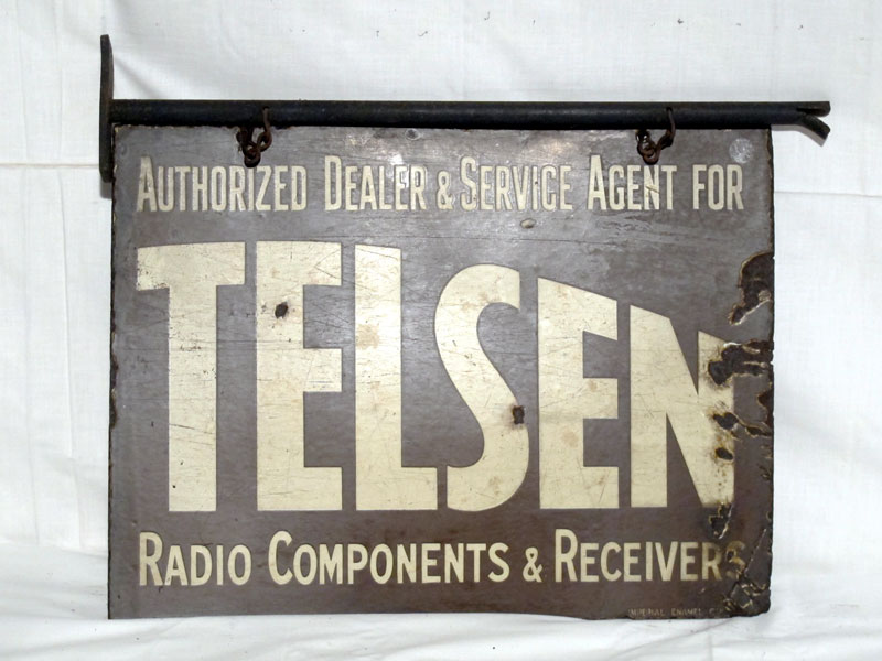 Lot 5 - 'Telson Radio Components' Enamel Advertising Sign (R)
