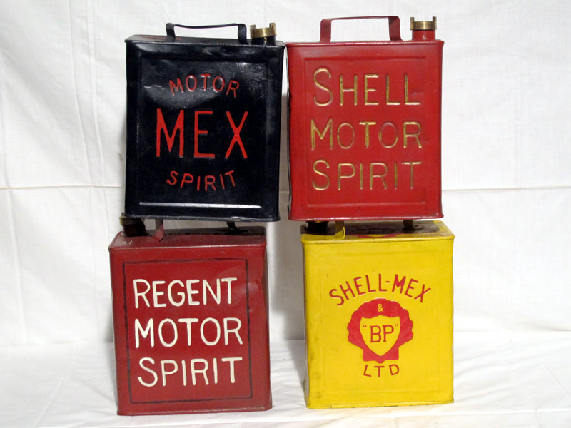 Lot 8 - Four Restored 2-Gallon Petrol Cans (R)