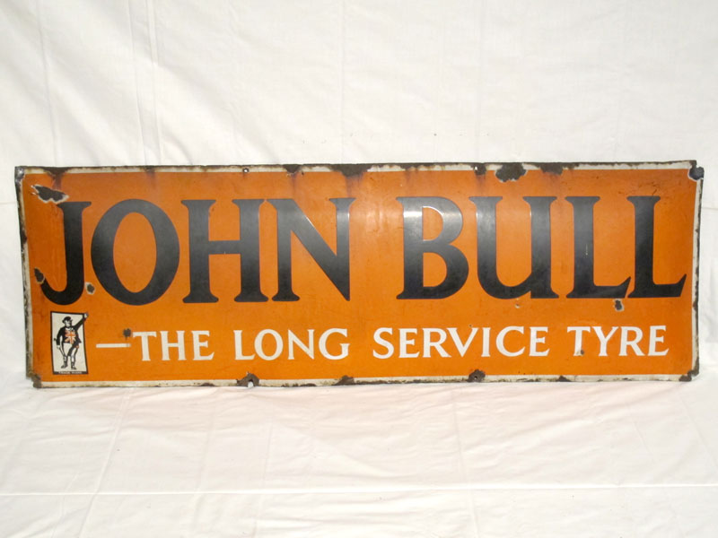 Lot 9 - 'John Bull The Long Service Tyre' Enamel Advertising Sign (R)