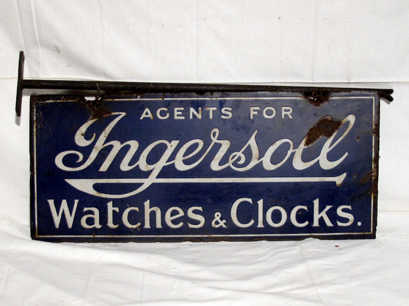 Lot 11 - 'Ingersoll Watches & Clocks' Enamel Advertising Sign (R)