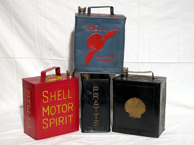 Lot 13 - Four Restored 2-Gallon Petrol Cans (R)