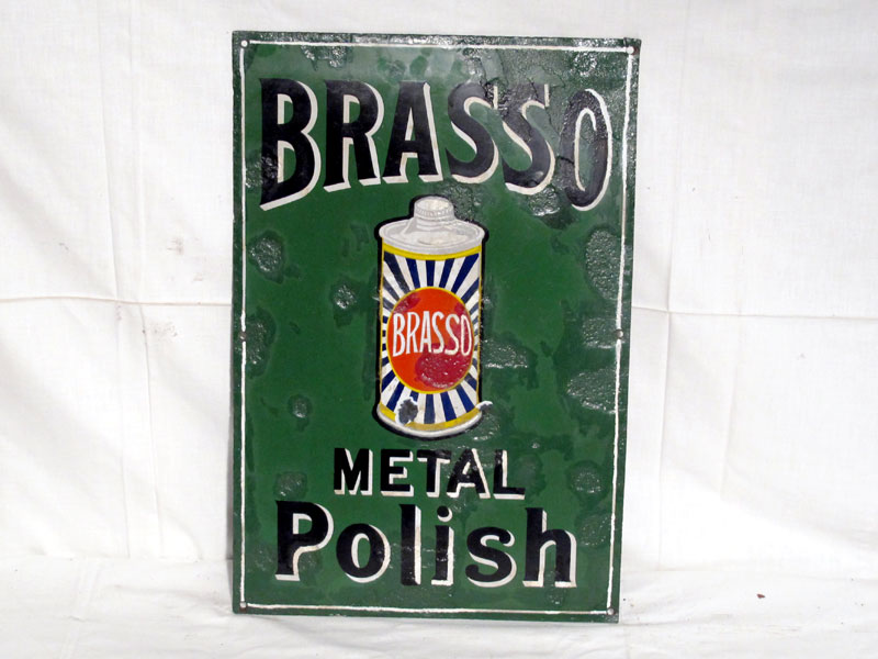 Lot 16 - 'Brasso Metal Polish' Small-Format Pictorial Enamel Advertising Sign (R)