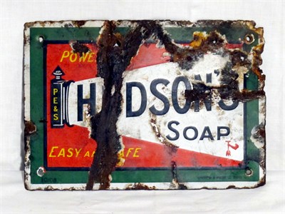 Lot 17 - 'Hudsons Soap' Small-Format Pictorial Enamel Advertising Sign (R)
