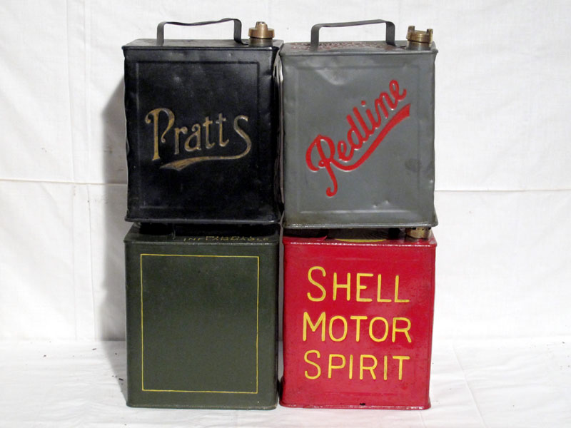 Lot 21 - Four Restored 2-Gallon Petrol Cans (R)