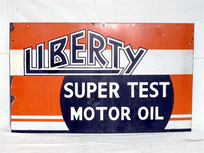 Lot 31 - 'Liberty Motor Oil' Enamel Advertising Sign (R)
