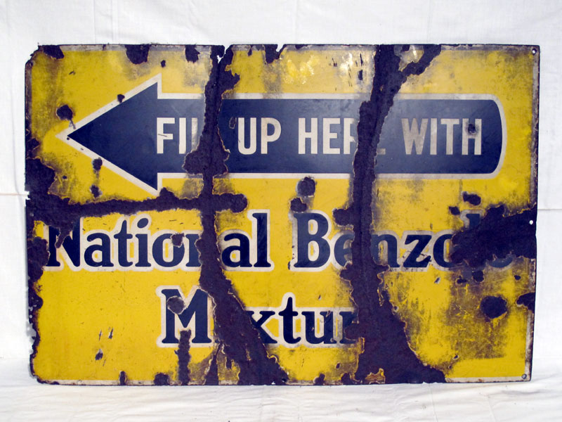 Lot 38 - 'National Benzole Mixture' Enamel Advertising Sign (R)