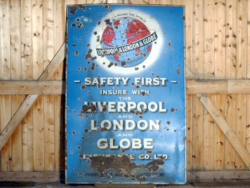 Lot 39 - 'Liverpool, London & Globe Insurance Co. Ltd' Large-Format Pictorial Enamel Advertising Sign (R)