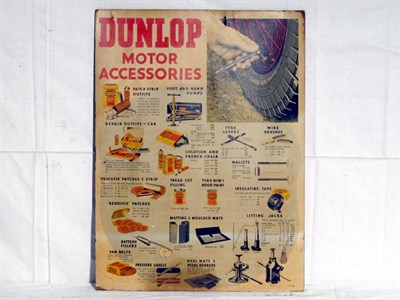 Lot 40 - 'Dunlop Motor Accessories' Pictorial Card Advertising Sign (R)