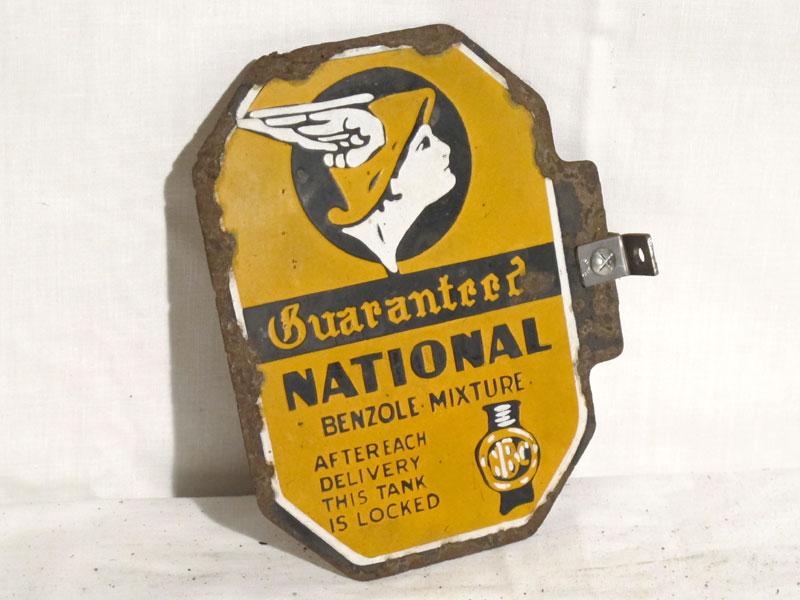 Lot 41 - 'National Benzole' Small-Format Pictorial Enamel Petrol Pump Sign (R)