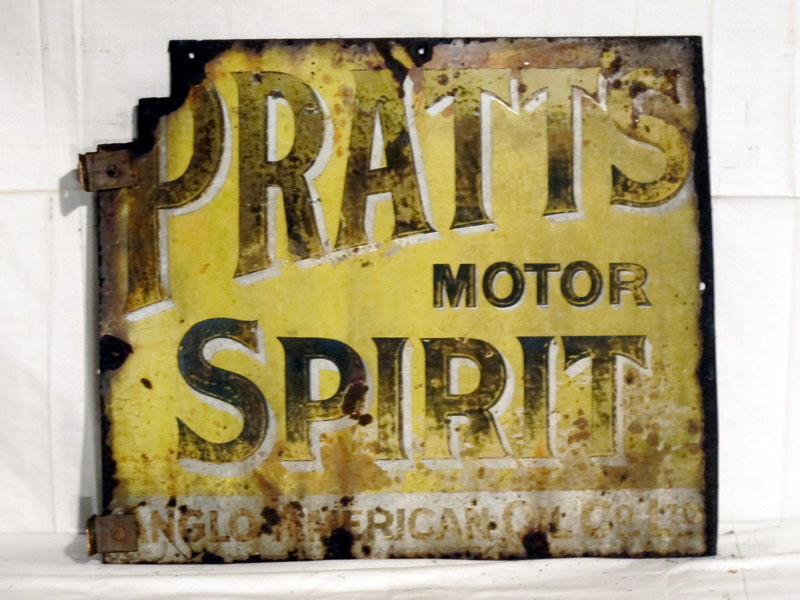 Lot 49 - 'Pratts Motor Spirit' Enamel Advertising Sign (R)