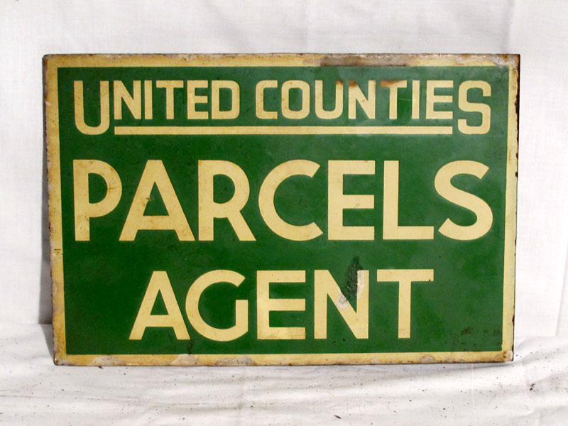 Lot 57 - 'United Counties Parcel Agents' Enamel Advertising Sign (R)