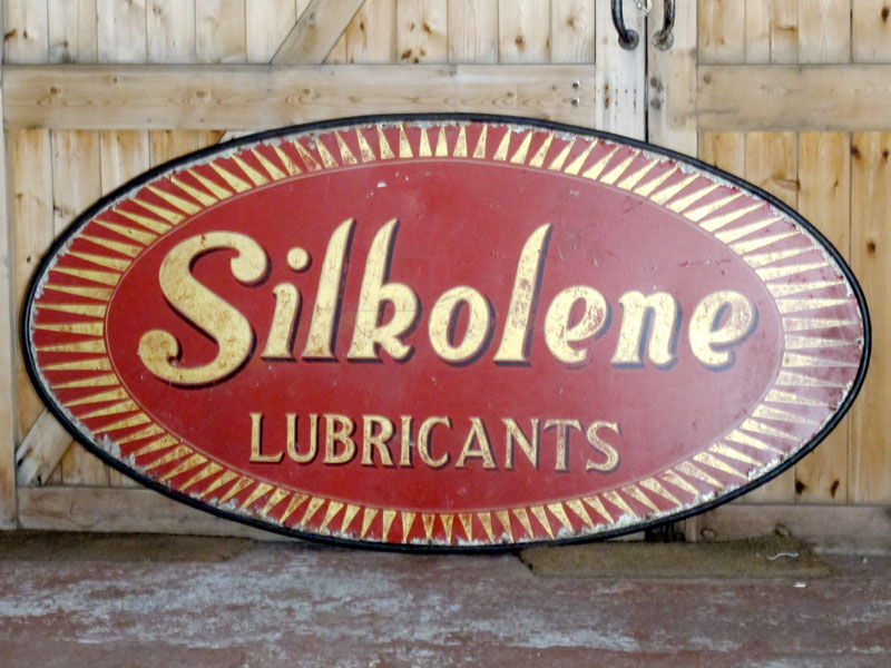 Lot 59 - 'Silkolene Lubricants' Large Oval Advertising Sign (R)