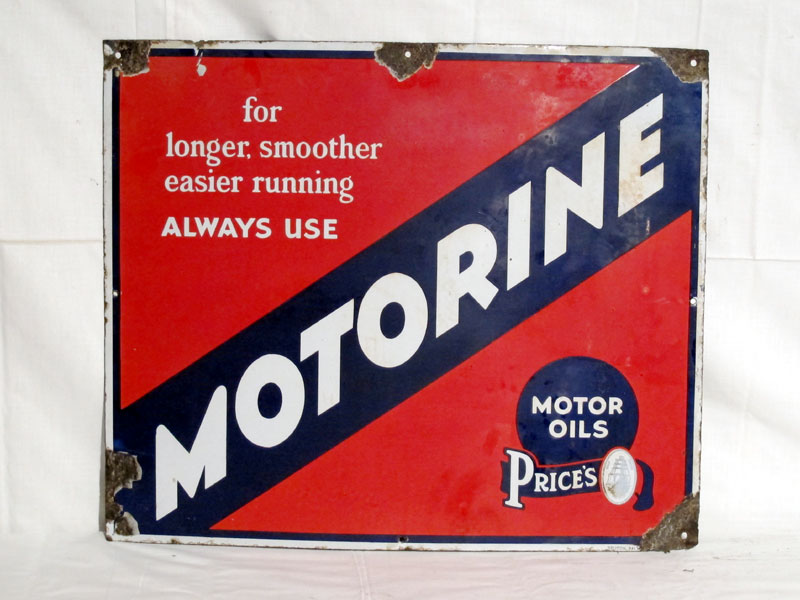 Lot 60 - 'Price's Motorine' Enamel Advertising Sign (R)