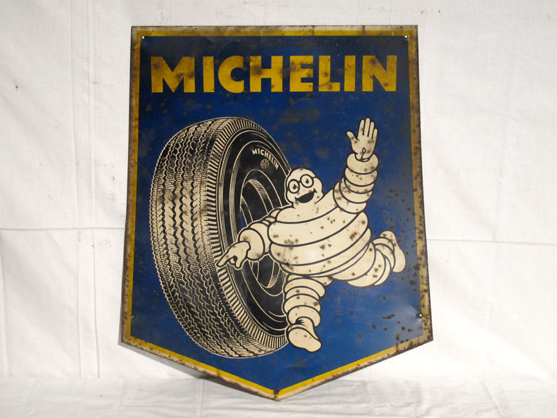 Lot 71 - 'Michelin' Shield-Shaped Lithograph Tin Advertising Sign (R)