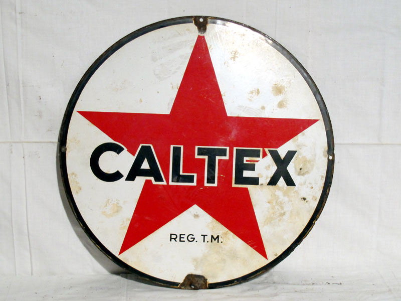 Lot 78 - 'Caltex' Circular Enamel Advertising Sign (R)