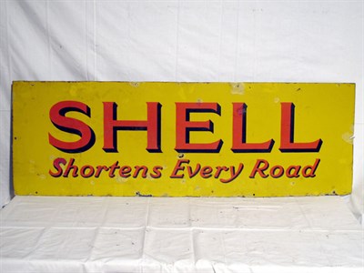 Lot 81 - 'Shell Shortens Every Road' Enamel Advertising Sign (R)