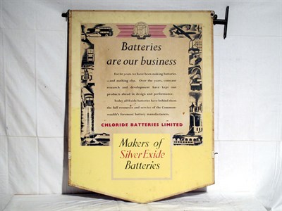 Lot 82 - 'Exide Batteries' Hanging Advertisement Showcard (R)