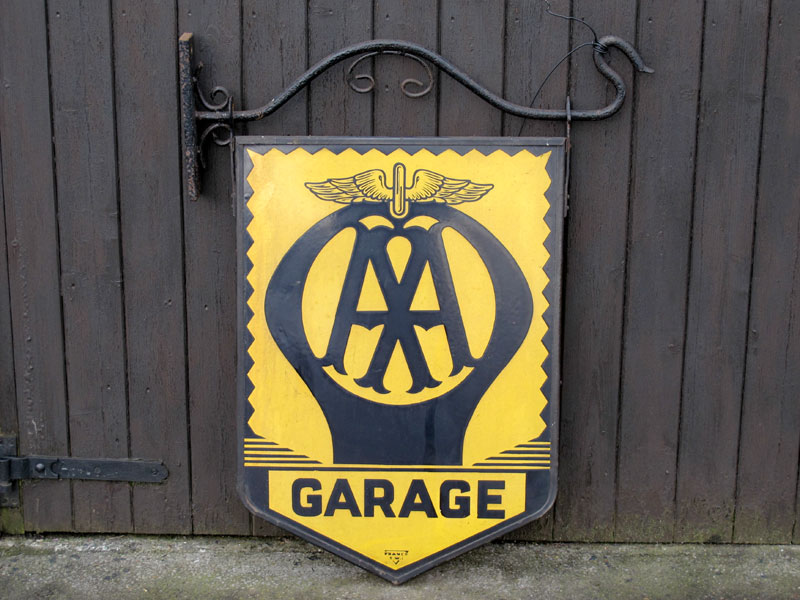 Lot 100 - 'AA Garage' Double-Sided Enamel Box Sign (R)
