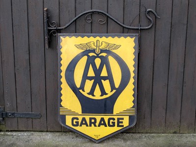 Lot 100 - 'AA Garage' Double-Sided Enamel Box Sign (R)