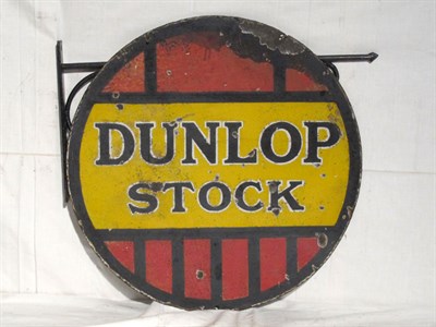 Lot 102 - 'Dunlop Stock' Circular Enamel Advertising Sign (R)