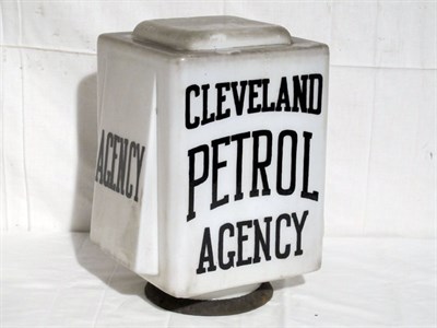 Lot 106 - 'Cleveland Petrol Agency' Glass Petrol Pump Globe (R)