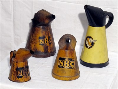 Lot 135 - Four 'National Benzole' Oil Pourers (R)