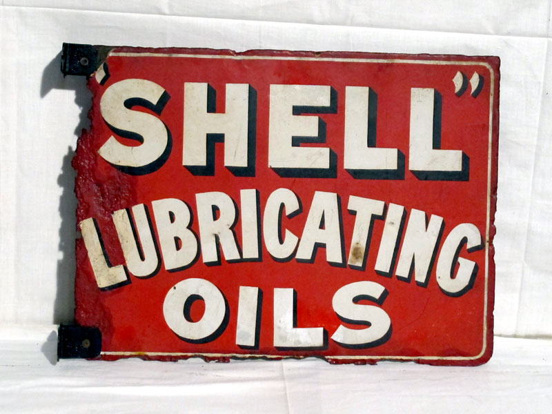 Lot 3 - 'Shell Lubricating Oils' Enamel Advertising Sign