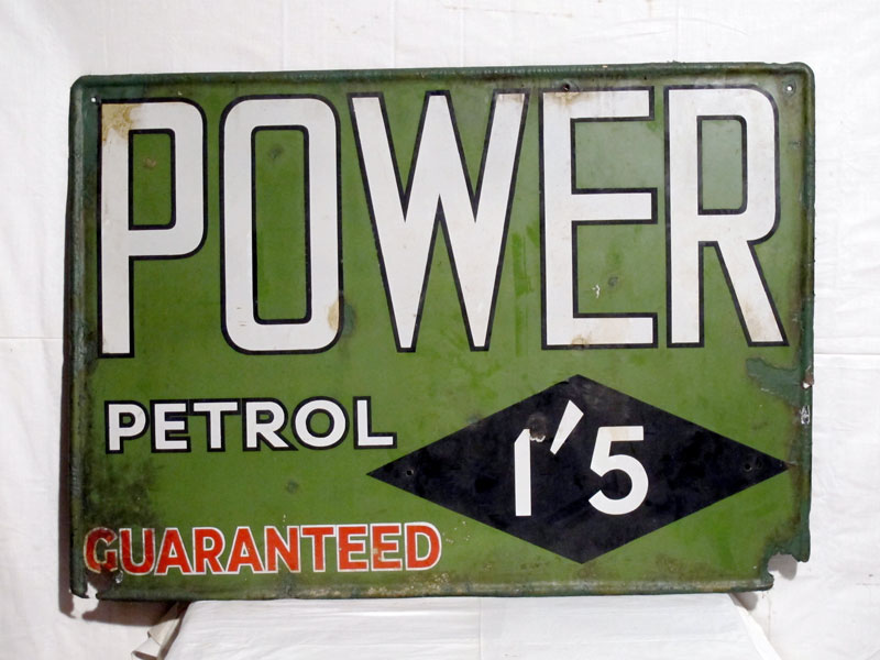 Lot 6 - 'Power Petrol' Enamel Advertising Sign