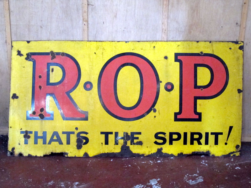 Lot 19 - 'ROP - Thats The Spirit' Enamel Advertising Sign