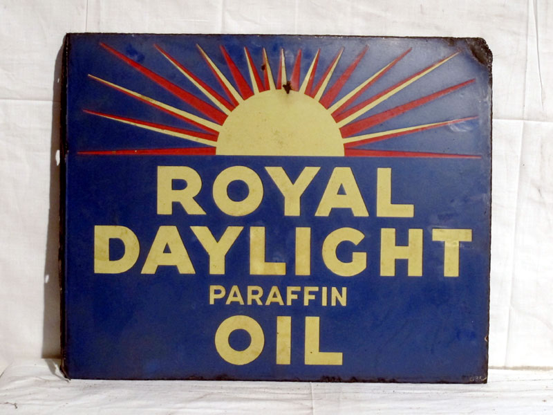 Lot 29 - 'Royal Daylight Oil' Enamel Advertising Sign