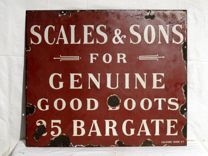 Lot 31 - 'Scales and Sons' Enamel Advertising Sign
