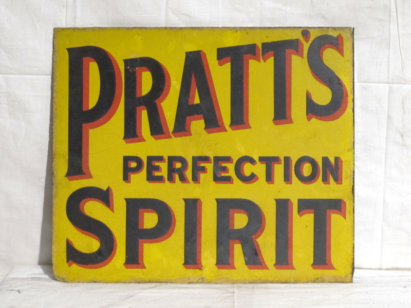 Lot 33 - 'Pratts' Enamel Advertising Sign