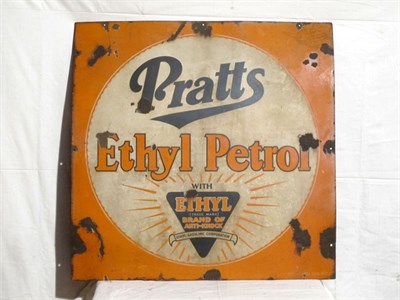 Lot 39 - 'Pratts Ethyl Petrol' Enamel Advertising Sign