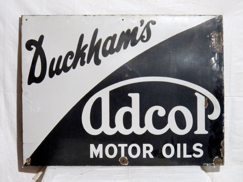 Lot 40 - 'Duckham's Adcol' Enamel Advertising Sign