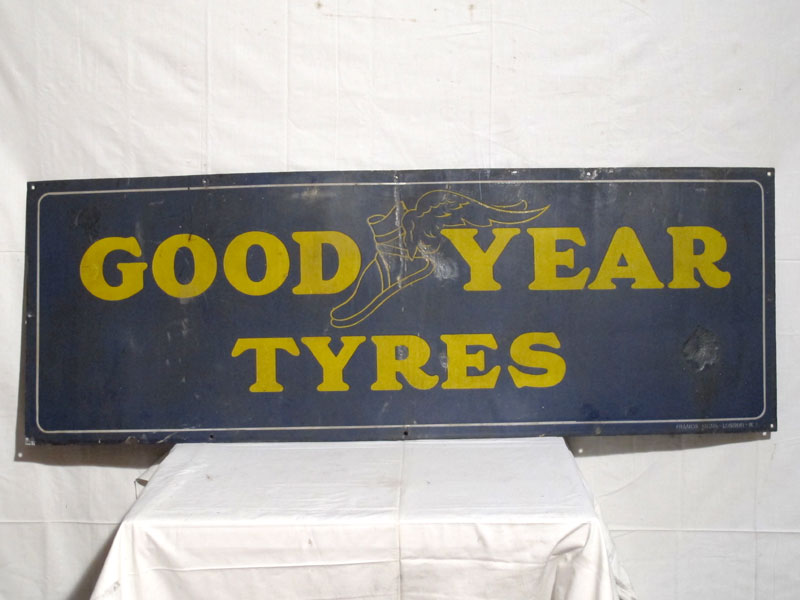 Lot 50 - 'Goodyear Tyres' Enamel Advertising Sign