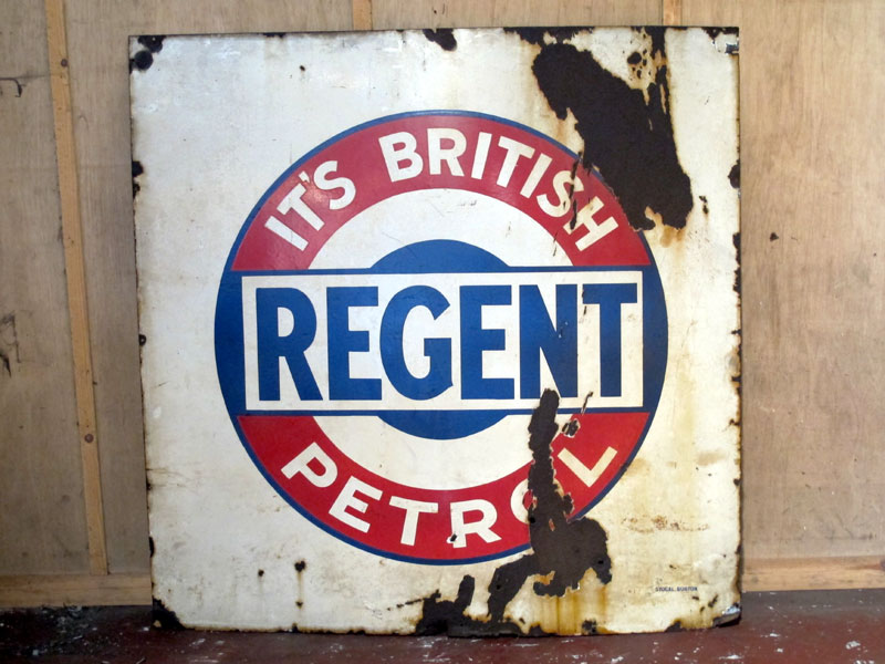 Lot 60 - 'Regent Petrol' Enamel Advertising Sign