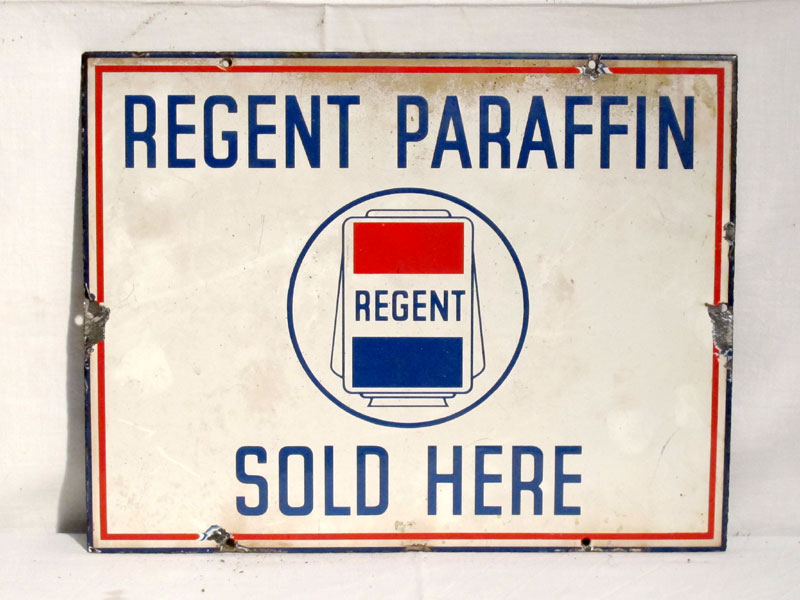 Lot 66 - 'Regent Paraffin' Enamel Advertising Sign