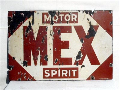 Lot 78 - 'Motor Mex Spirit' Enamel Advertising Sign