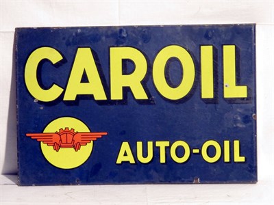 Lot 87 - 'Caroil - Auto-Oil' Enamel Advertising Sign