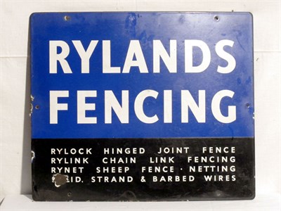 Lot 98 - 'Rylands Fencing' Enamel Advertising Sign