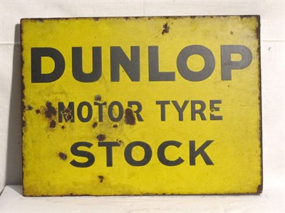 Lot 116 - 'Dunlop Motor Tyre Stock' Enamel Advertising Sign